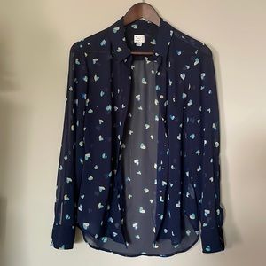 A new day sheer button up blouse